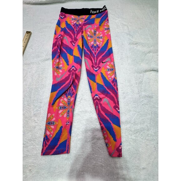 Women's Nike Pro Printed Cropped Training Tights BV2975-639 Multi Color X Small - Picture 1 of 11